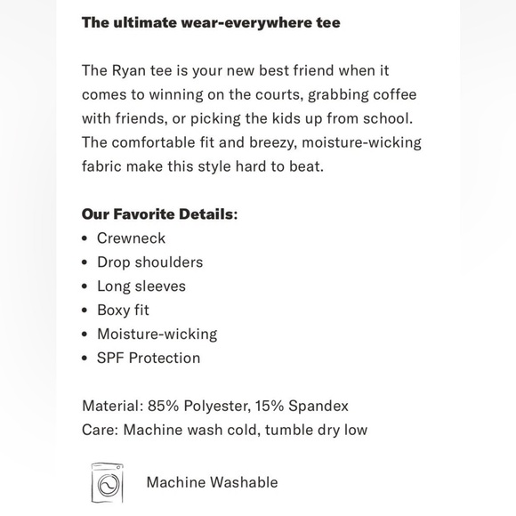 Tuckernuck Long Sleeve Performance Jersey Ryan Boyfriend Tee - Picture 6 of 7